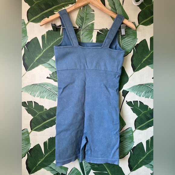 Kimberly Body Scult Romper Ribbed Blue Size M - Picture 7 of 10
